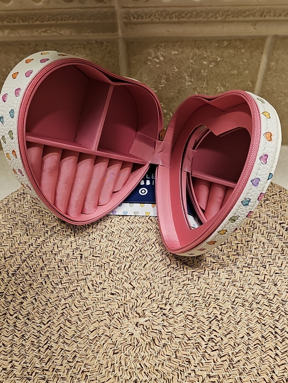 New Roller Rabbit X Target Disco Hearts Wave Heart Shaped Jewelry Box White&Pink - Picture 8 of 10
